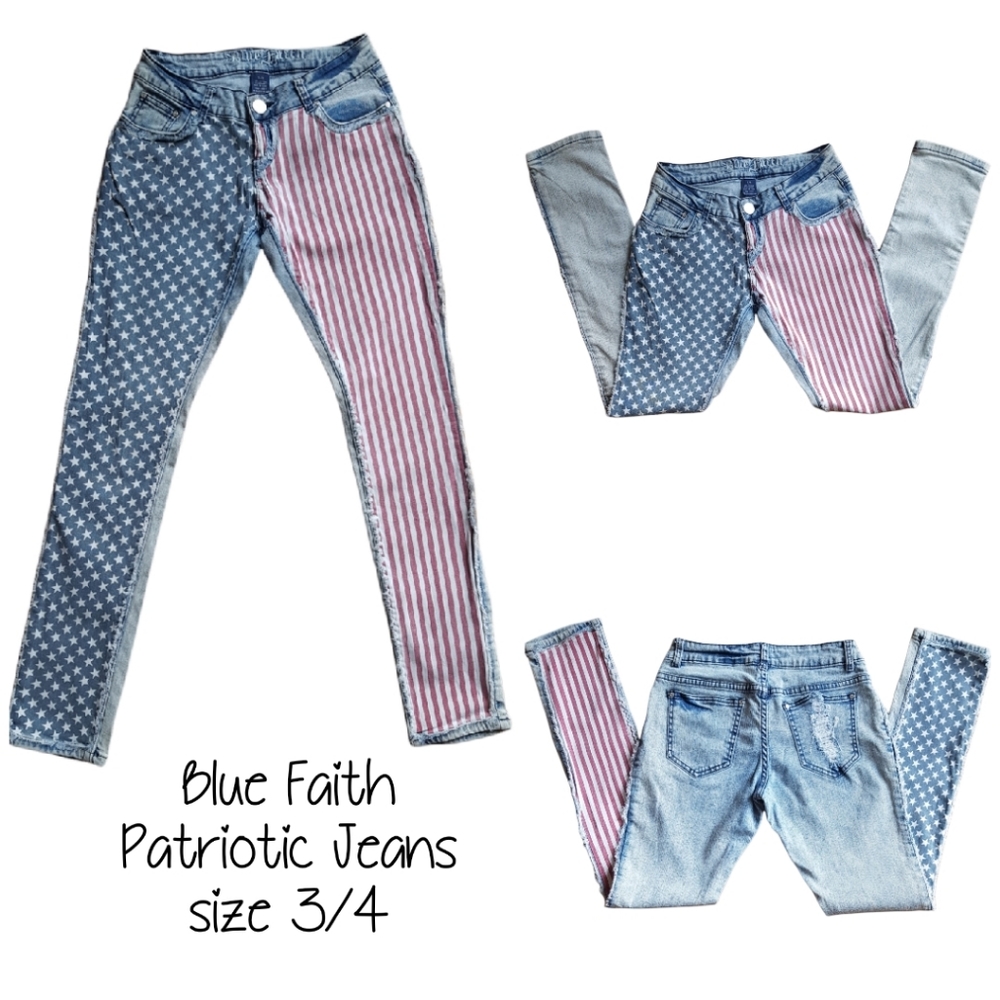 Blue Faith Patriotic Jeans